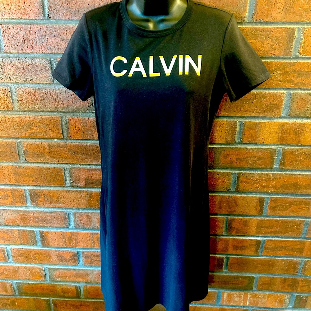 Calvin Black T-Shirt Dress Small